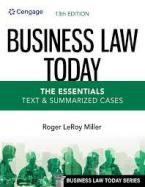 Cengage Infuse for Miller's Business Law Today, The Essentials: Text and Summarized Cases, 13th Edition, [Instant Access] cover