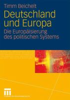 Deutschland und Europa : Die Europäisierung des Politischen Systems cover