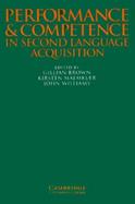 Performance and Competence in Second Language Acquisition cover