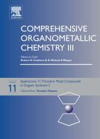 Comprehensive Organometallic Chemistry III Applications III - Transition Metal Organometallics in Organic Synthesis 2 (volume11) cover