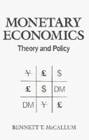 Monetary Economics Theory and Policy cover