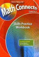 Math Connects: Concepts, Skills, and Problems Solving, Course 1, Skills Practice Workbook cover