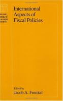 International Aspects of Fiscal Policies cover