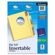 Insertable Big Tab Dividers, 8-Tab, Letter cover