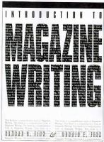 Introduction to Magazine Writing cover