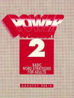 Power Vocabulary Basic Word Strategies for Adults cover
