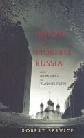A History Of Modern Russia From Nicholas Ii To Putin cover