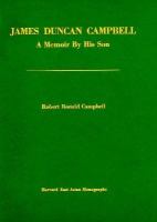 James Duncan Campbell A Memoir By His Son cover