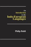 An Introduction to the Indo-European Languages cover