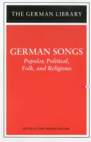 German Songs Popular, Political, Folk, and Religious cover