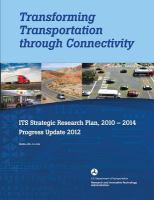 Transforming Transportation Through Connectivity: ITS Strategic Research Plan, 2010 to 2014 Progress Update 2012 cover