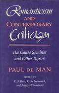 Romanticism and Contemporary Criticism The Gauss Seminar and Other Papers cover