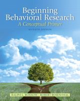 Beginning Behavioral Research  A Conceptual Primer cover