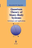 Quantum Theory of Many-Body Systems : Techniques and Applications cover