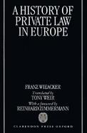 A History of Private Law in Europe With Particular Reference to Germany cover