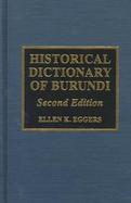 Historical Dictionary of Burundi cover