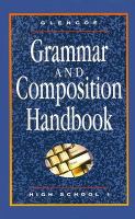 Glencoe Language Arts, High School I, Grammar and Composition Handbook cover