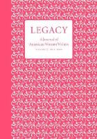 Legacy: A Journal of American Women Writers, Volume 17, No. 1 cover