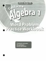 Algebra 1, Word Problems Practice cover