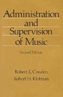Administration & Supervision of Music cover