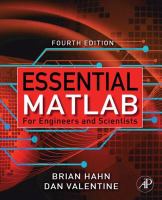 Essential Matlab for Engineers and Scientists cover