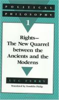 Rights-The New Quarrel Between the Ancients and the Moderns cover