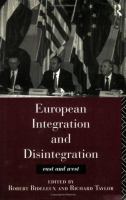 European Integration and Disintegration East and West cover
