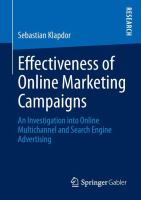 Effectiveness of Online Marketing Campaigns : An Investigation into Online Multichannel and Search Engine Advertising cover