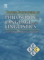 Concise Encyclopedia of Philosophy of Language and Linguistics cover