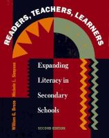 Readers, Teachers, Learners: Expanding Literacy in Secondary Schools cover