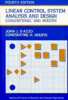 Linear Control System Analysis and Design: Conventional and Modern cover