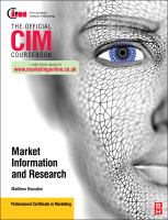 CIM Coursebook Marketing Information and Research cover