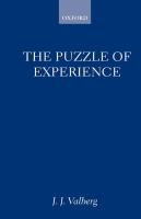 The Puzzle of Experience cover