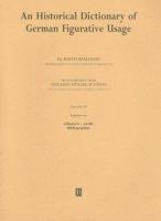 An Historical Dictionary of German Figurative Usage, Fascicle 60: Supplement cover