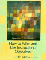How to Write & Use Instructional Objectives cover