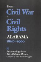 From Civil War to Civil Rights, Alabama 1860-1960 An Anthology from the Alabama Review cover