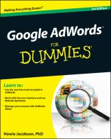 Google Adwords for Dummies cover