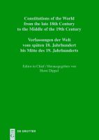 Constitutions of the World From Late 18th Century to the Middle of the 19th Century Europe, Spain (volume5) cover