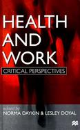 Health and Work Critical Perspectives cover