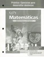 Mathematics: Applications and Concepts, Course 1, Spanish Practice Skills Workbook cover