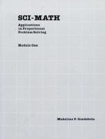 Science Math Series Applications in Proportional Problem Solving Module 1 cover