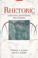 Rhetoric: Concepts, Definitions, Boundaries cover