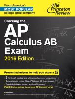 Cracking the AP Calculus AB Exam, 2016 Edition cover