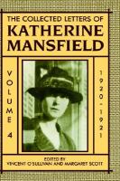 The Collected Letters of Katherine Mansfield 1920-1921 (volume4) cover