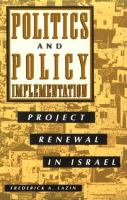 Politics and Policy Implementation Project Renewal in Israel cover
