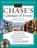 Chases Calendar of Events 2012 55/E (SET 2) cover
