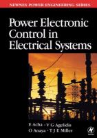 Power Electronic Control in Electrical Systems cover