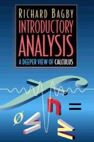 Introductory Analysis: A Deeper View of Calculus cover