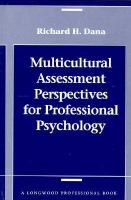 Multicultural Assessment Perspectives for Professional Psychology cover