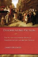 Disorienting Fiction The Autoethnographic Work Of Nineteenth-century British Novels cover